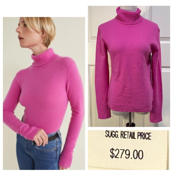 Michael Stars Sweaters - NWT! Cashmere! MICHAEL STARS Claire Cashmere Turtleneck In FUCHSIA
